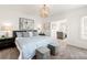 Spacious main bedroom featuring a cozy bed, stylish lighting, and sitting area at 723 S Brevard Ave, Tampa, FL 33606