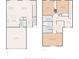 Two-story home floor plan featuring a kitchen, living room, primary bedroom, two additional bedrooms, and an attached garage at 8518 Broken Willow Ct, Tampa, FL 33647