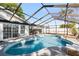 Enclosed pool area with outdoor seating and a relaxing canal view perfect for entertainment at 10716 Donbrese Ave, Tampa, FL 33615