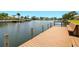 Wooden waterfront dock with canal views, showcasing easy access to waterways at 1671 Cape Ann Ne Ave # 4, St Petersburg, FL 33702