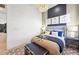 Nautical themed bedroom with striped headboard and anchor artwork at 1845 Ridgemore St, North Port, FL 34289