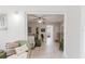 Bright bedroom showcases views into other rooms and wicker furniture at 2457 Ecuadorian Way # 63, Clearwater, FL 33763