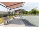 Covered shuffleboard courts with benches provide shade and a comfortable space for community engagement at 2457 Ecuadorian Way # 63, Clearwater, FL 33763