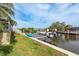 Dock with boats and easy access to canal at 339 Manatee Ln, Tarpon Springs, FL 34689