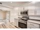 Contemporary kitchen with stainless steel appliances, white cabinets, and a modern stovetop at 4018 Indianapolis Ne St, St Petersburg, FL 33703