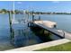 Private dock for boating activities with a boat lift and lovely water views at 419 12Th Ave, Indian Rocks Beach, FL 33785