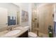 The bathroom has granite counters, a vessel sink, and walk-in glass shower at 4204 W San Juan St, Tampa, FL 33629