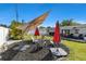 Outdoor seating area between the deck and white fencing at 8431 52Nd N Way, Pinellas Park, FL 33781