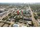 Aerial view showcasing the home's location within a vibrant neighborhood with easy access to major roads at 110 Kenwood Ave, Clearwater, FL 33755