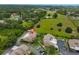 Aerial view showcasing the townhome community surrounded by lush greenery and well-maintained landscaping at 1883 Clearbrooke Dr, Clearwater, FL 33760