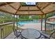 Charming gazebo overlooking the community pool, providing a relaxing shaded area for residents at 1883 Clearbrooke Dr, Clearwater, FL 33760