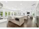 Expansive kitchen features double islands, stainless appliances, and multiple windows for ample natural light at 2604 S Bryant Cir, Tampa, FL 33629
