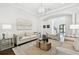 Sophisticated living room featuring designer furniture, an ornate chandelier, and elegant decor at 2604 S Bryant Cir, Tampa, FL 33629