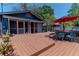 Lovely backyard deck perfect for outdoor entertaining and relaxing in the sun at 2638 Burlington N Ave, St Petersburg, FL 33713