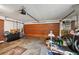 An organized garage offers ample space for parking and storage solutions at 3093 Woodpine Cir, Sarasota, FL 34231