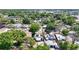 Overhead view showcasing a neighborhood street with homes featuring unique solar panel installations at 3251 34Th N Ave, St Petersburg, FL 33713