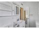 Bright bathroom featuring a modern white vanity, sink, and mirror at 3251 34Th N Ave, St Petersburg, FL 33713