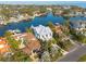 Aerial view of a stunning waterfront home nestled in a picturesque coastal community at 721 Brightwaters Ne Blvd, St Petersburg, FL 33704