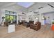 Spacious, open-concept living room features a skylight, vaulted ceilings, and access to the patio at 721 Brightwaters Ne Blvd, St Petersburg, FL 33704