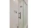 This is a close up of a white tiled glass enclosed shower at 721 Brightwaters Ne Blvd, St Petersburg, FL 33704