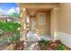 Charming front porch with a decorative column and well-maintained landscaping at 8420 Deer Chase Dr, Riverview, FL 33578