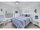 Cozy bedroom featuring blue and white nautical decor, creating a relaxing and themed space at 100 Windrush Blvd # 1, Indian Rocks Beach, FL 33785