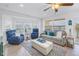 Bright and airy living room with plush seating and bay windows overlooking the water at 100 Windrush Blvd # 1, Indian Rocks Beach, FL 33785