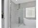 Bright bathroom with luxurious walk in shower, soaking tub and modern vanity at 17205 Tiffany Shore Dr, Lutz, FL 33549