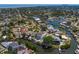 Aerial photograph of waterfront homes with private docks, swimming pools and lush landscaping at 1739 1/2 Bayou Grande Ne Blvd, St Petersburg, FL 33703