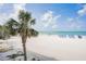 Pristine white sands and tranquil blue waters lined with beach umbrellas under a sunny sky at 18400 Gulf Blvd # 1109, Indian Shores, FL 33785
