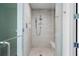 Modern bathroom featuring glass walk-in shower with rainfall shower head and built-in bench at 301 1St S St # 2305, St Petersburg, FL 33701
