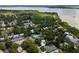 Aerial view of 333 Bay Place, Safety Harbor, FL 34695 showing the community layout, landscaping, and proximity to Tampa Bay at 333 Bay Pl, Safety Harbor, FL 34695