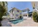 Backyard view of two-story home with a pool, patio, and lounge chairs at 341 14Th Ave Ne, St Petersburg, FL 33701