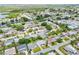 Wide aerial shot of a residential neighborhood with lush greenery, waterways, and various single-Gathering homes at 3813 Luma Dr, Holiday, FL 34691