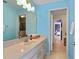 Bathroom featuring a single vanity sink with a large mirror at 4022 Valrico Grove Dr, Valrico, FL 33594