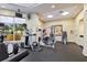 Well-equipped gym with various exercise machines and a mirrored wall at 5823 Bowen Daniel Dr # 906, Tampa, FL 33616