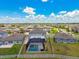 Aerial view of the property showcasing its fenced backyard and enclosed pool area at 11504 Sage Canyon Dr, Riverview, FL 33578