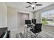 Office featuring a modern desk, chair, and a ceiling fan at 11504 Sage Canyon Dr, Riverview, FL 33578