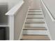 Bright staircase with white risers and natural wood treads leads to the upper level at 11504 Sage Canyon Dr, Riverview, FL 33578