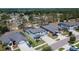 An eye-level aerial view of the street with multiple homes and well-kept lawns at 12134 Creek Preserve Dr, Riverview, FL 33579