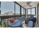 Relax on the patio with stylish blue and white furniture and stunning waterfront views at 1328 Pasadena S Ave # 608, South Pasadena, FL 33707