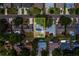 Aerial view showing home's location in a quiet neighborhood at 135 Coral Dr, Safety Harbor, FL 34695
