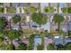 Aerial view highlighting the home's location in a desirable neighborhood at 135 Coral Dr, Safety Harbor, FL 34695