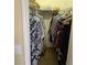 Walk-in closet featuring extensive shelving and hanging storage for clothing organization at 1765 Oak Pond Ct, Oldsmar, FL 34677