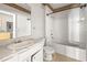 Bathroom featuring vanity, toilet, and shower-tub combo at 18017 Villa Creek Dr # 18017, Tampa, FL 33647
