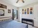 Bedroom with a bed, a ceiling fan, NASA-themed decor and natural light at 18219 Ramble On Way, Land O Lakes, FL 34638
