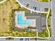 A birds eye view of the community pool provides a serene spot for relaxation at 18219 Ramble On Way, Land O Lakes, FL 34638