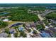 This aerial view showcases the neighborhood's attractive homes and pond views at 19407 Sweet Grass Way, Lutz, FL 33558