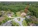 Aerial view of a stunning residential property, showcasing its expansive lot and meticulously landscaped surroundings at 2680 Keystone Springs Rd, Tarpon Springs, FL 34688