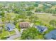 Wide aerial view of a neighborhood and golf course, featuring a brick two-story home at 4033 Priory Cir, Tampa, FL 33618